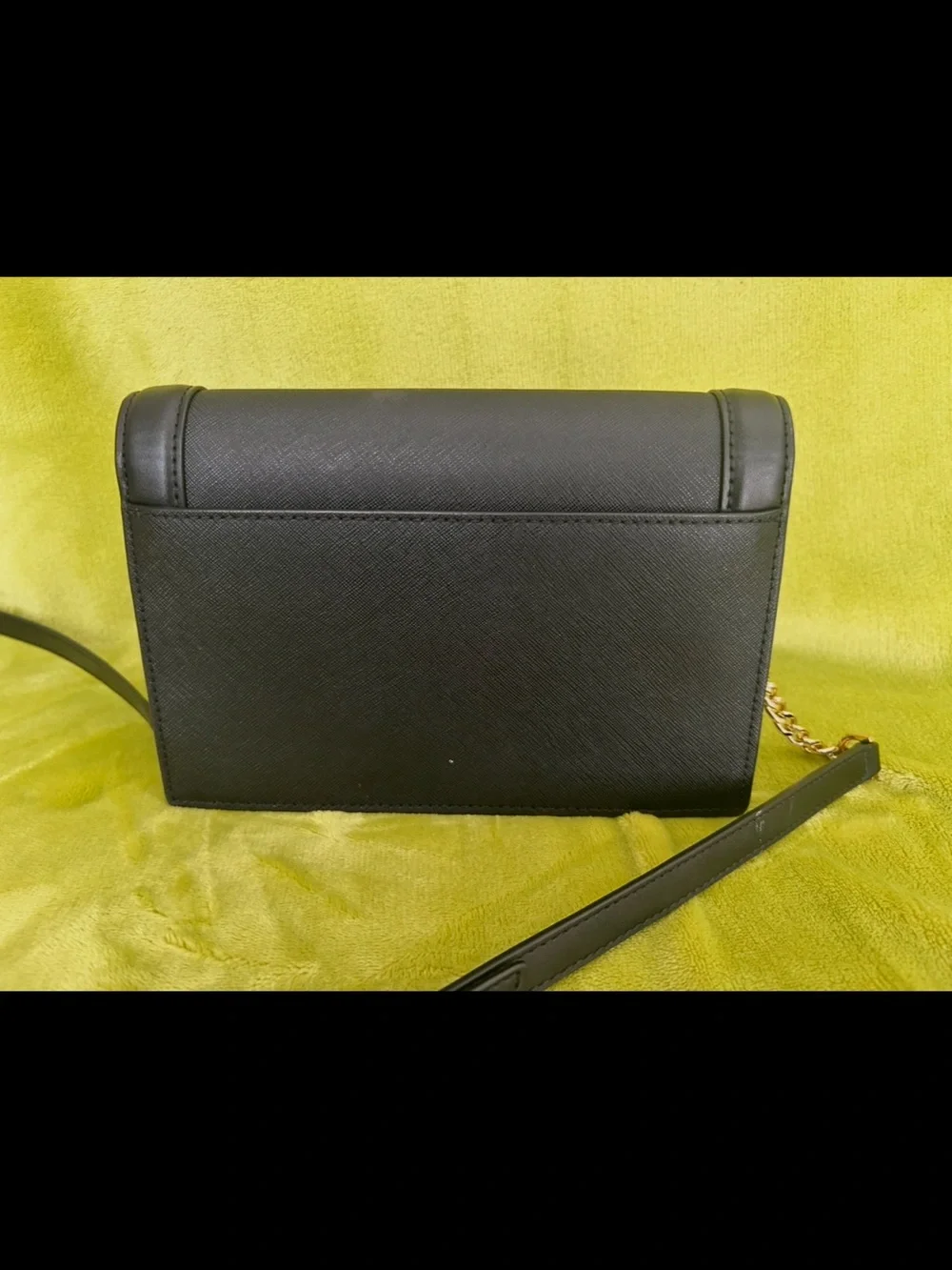 Michael Kors Black Leather Crossbody with Gold Hardware